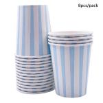 Boys Christmas Blue Strip Birthday Paper Plates And Napkins Cups