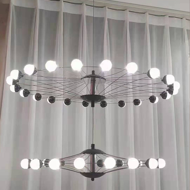Duplex Building Ferris Wheel Large Chandelier Creative Industrial Ring Pendant Light(WH-AP-588)