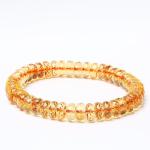 Natural Brazilian Yellow Crystal Bracelet Cut Faceted Faceted Polished Bracelet