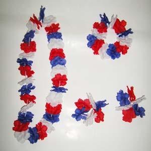 Quality National Advertising Promotional France Hawaii Flower Chain headband wristband wholesale