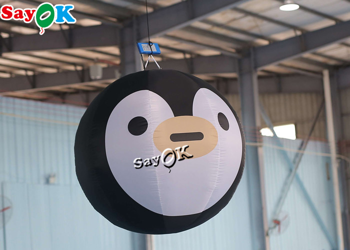 Air Blown Hanging Ad Decor Blow Up Penguin Built - In LED Lights