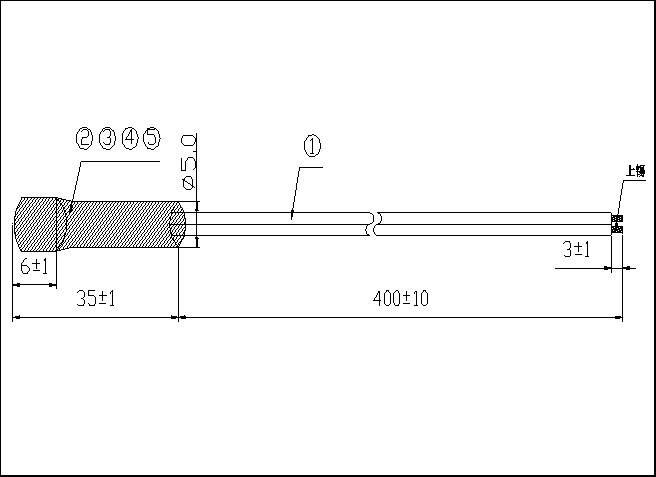 A1050 Aluminum Head 5 % 40cm NTC Temperature Sensor 2.2k 3950 24AWG
