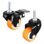 Orange Plastic PVC/PU Furniture Caster Wheel Hole Distance 9*6.2mm/11*8.2mm/12*8