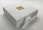 Small / Big Plain White Cardboard Gift Boxes With Lids Ribbon Bow Gold Foil Hot