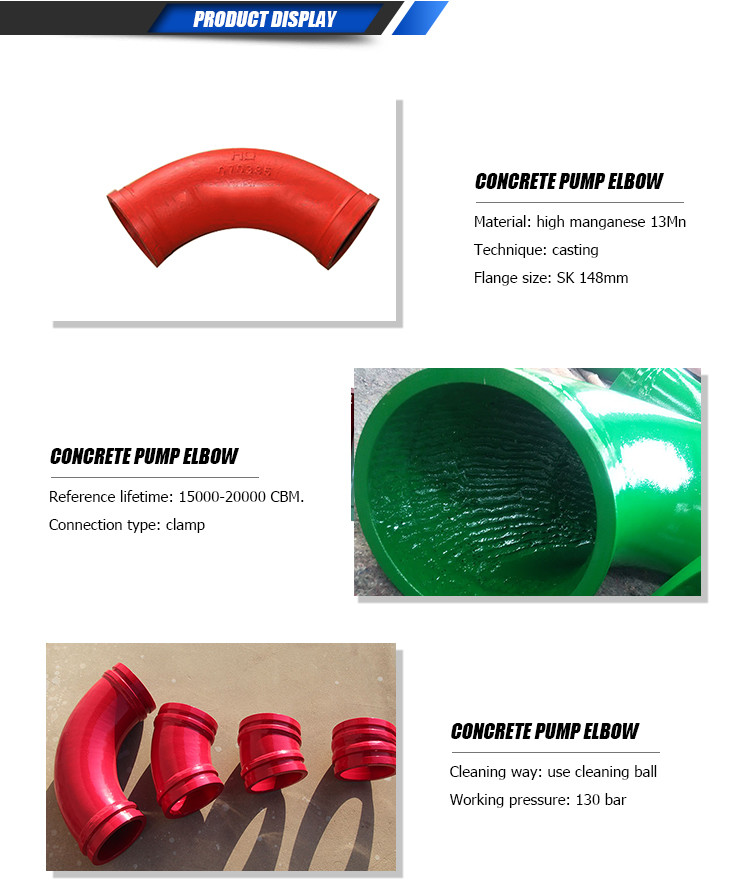 Casting Steel ST52 Concrete Pump Spare Parts Twin Wall Pipe DN125 DN150 DN175