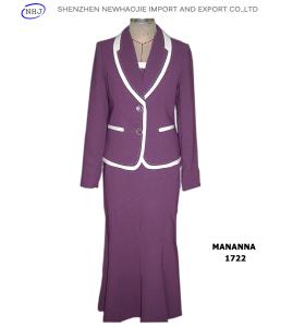 Quality ladies Pale purple pictures of design skirt suit wholesale