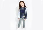 Grey White Stripe Kids Girls Clothes Girls Loungewear Set + Cotton Elastic