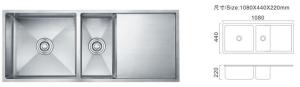 Quality 900mm Double Undermount Sink Vertically Horizontally Industrial Stainless Steel Sink wholesale
