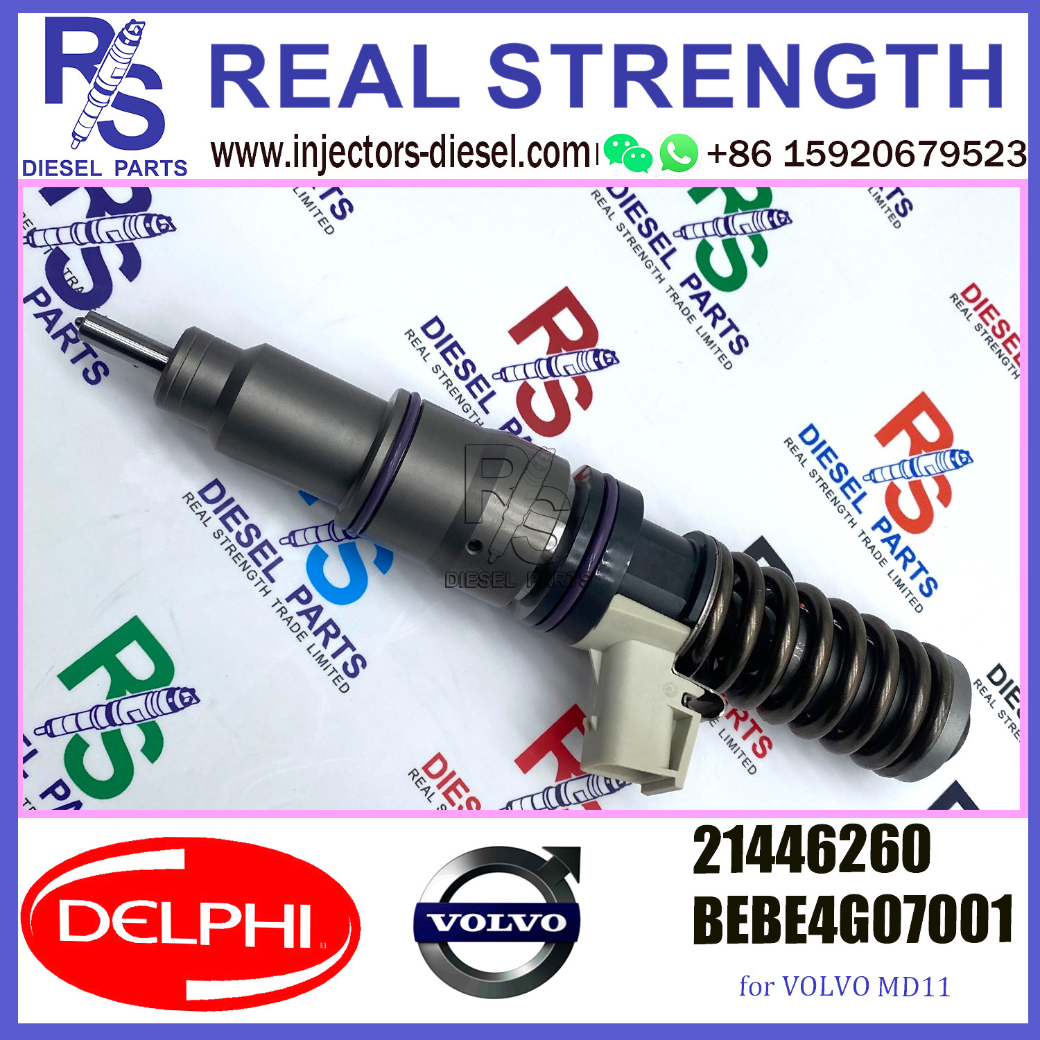 DELPHI 4pin injector 21446260 BEBE5G07001 Diesel pump Injector V-O-L-V 21446260 BEBE5G07001 E3.4 for V-O-L-V MD11