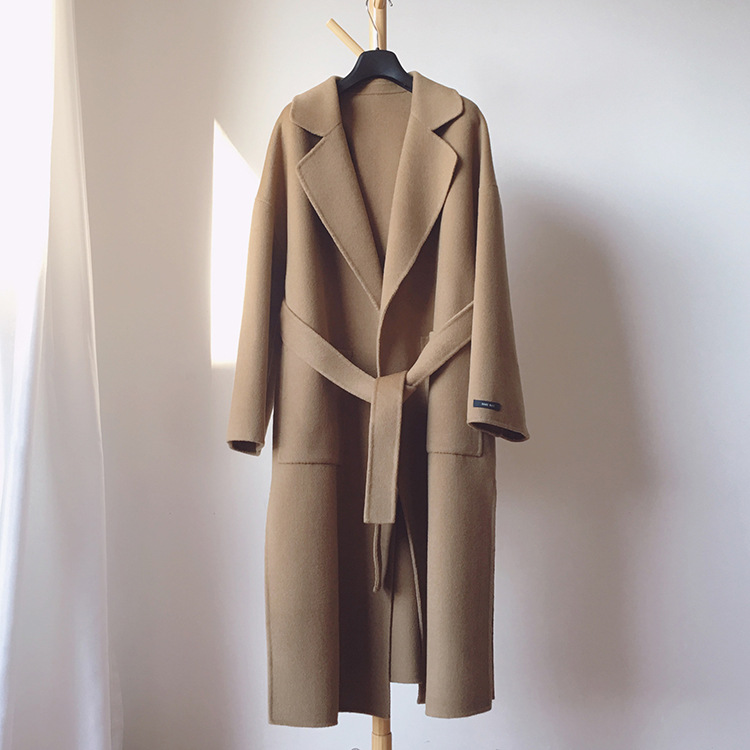 Mid-Length Slim Woolen Coat for Women End Cashmere Coat Standard Thickness Support