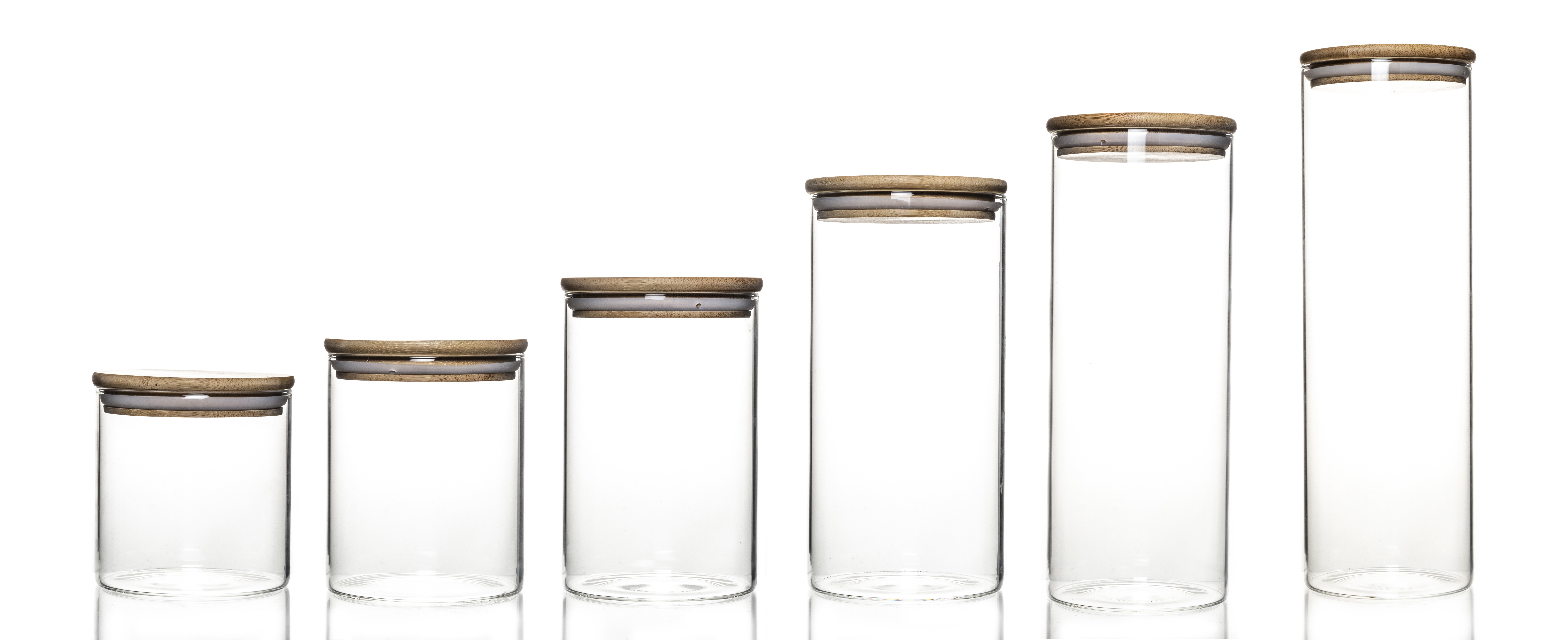 Food Storage Borosilicate Glass Candy Containers With Bamboo Cover