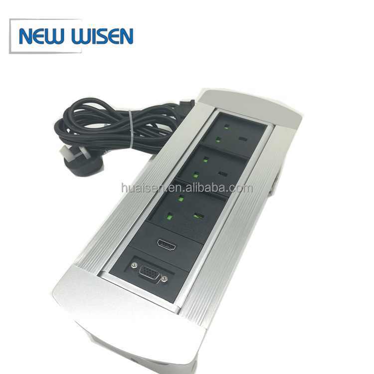 Flip Up Meeting Conference Table Switch Socket Box USB VGA RJ45