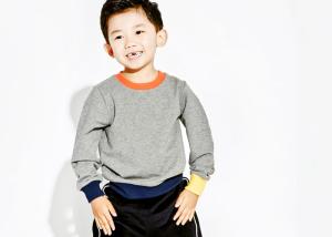Quality Colourful Rib Teen Kids Boys Clothes Round Neck Gray Sweater For Autumn wholesale