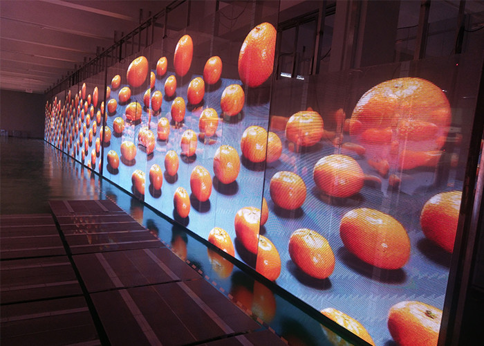 1920HZ Led Glass Display RGB Transparent Led Screens For Shops