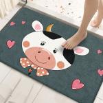 Crystal Velvet Cartoon Bathroom Waterproof Carpet Anti Slip Kitchen Mat