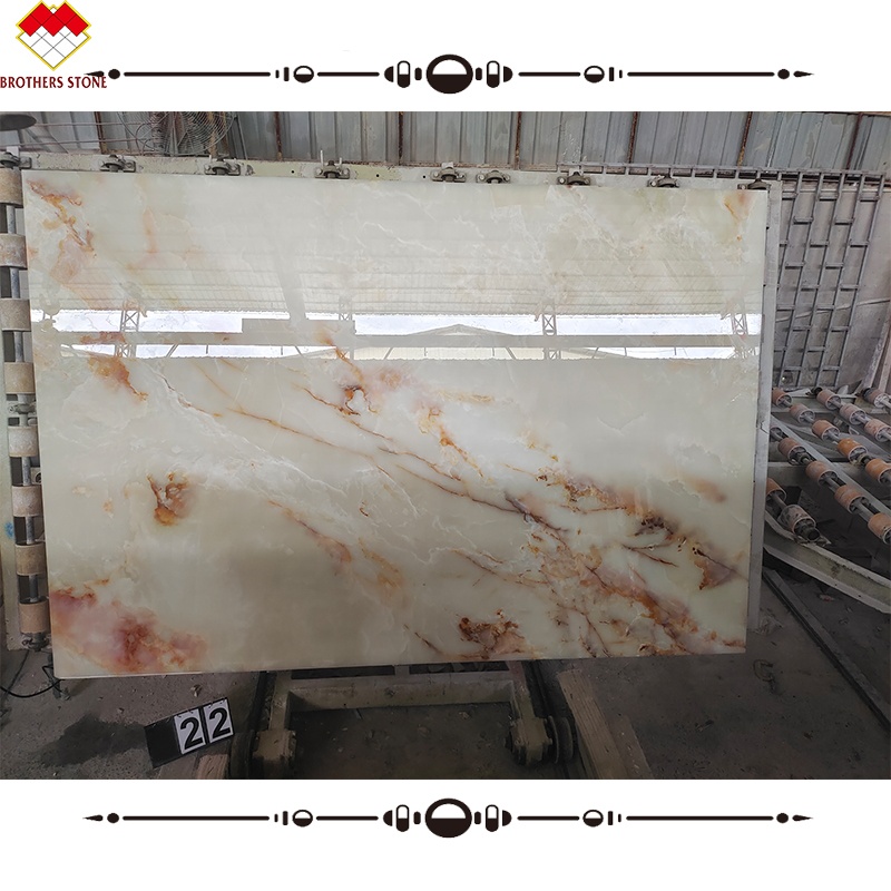 Brothers Stone White Onyx Steps Marble Stone Staircase for Indoor Onyx Marble Stairs