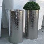 Medium metal hammered planter cast iron flower pots