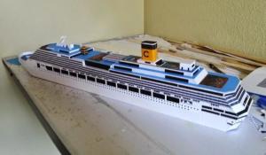 Quality Creative Plastic Cruise Ship Models , Costa Pacifica Cruise Ship Boat Replica Models wholesale