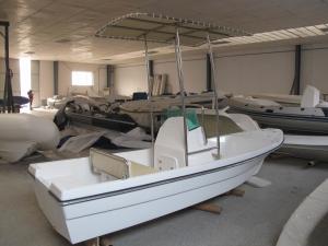 Quality Folding Canopy Small Fiberglass Fishing Boats Four Line Switch 4.2m With Double Seats wholesale