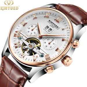 Quality Charm 3ATM Mechanical Wrist Watch 20mm Wide Soft Leather Strap wholesale