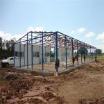 one floor 4Kx12Kx3P woker camp prefabricated house with greywhite and red color