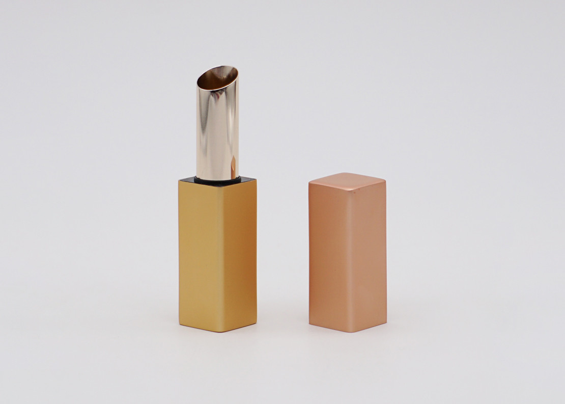 Gold Square Vintage Metal Aluminum Lip Balm Tube Bulk