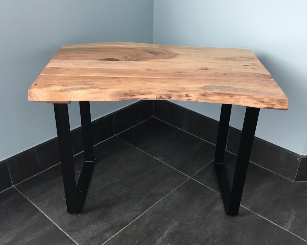 Industrial Steel Coffee Table Legs with Painting Finish and Triangle Bracket Structure