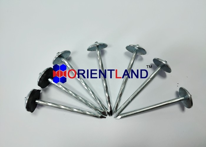 2" Roofing Nails With Washer Electric Galvanized Shining Blue White