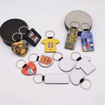 Personalized Lychee Grain Sublimation Leather Keychain Pendant Sublimation Blank