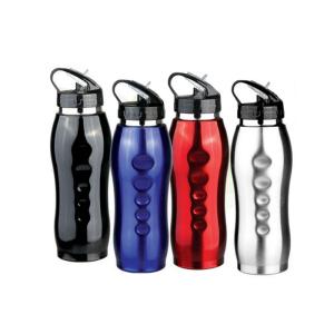 Quality 850ml Single wall SS sports bottle non-slip body with carabiner classical style wholesale