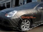 PE car cover, plastic car cover, HDPE plastic overspray protective car cover,