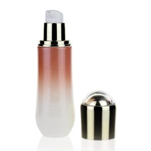 Quality Gradient Whiet Pink Lotion Glass Bottles Pump 100ml 3.4 Oz Glass Bottle wholesale