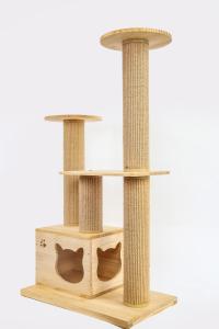 Quality OEM &amp; ODM Luxury Wooden Cat Climbing Tree Furniture Safety Stairs Pet Rise Bed wholesale