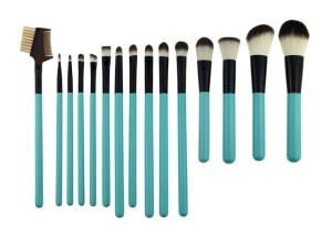 Quality 345g Professional Makeup Brush Set With Black Ferrule Blue Handle wholesale