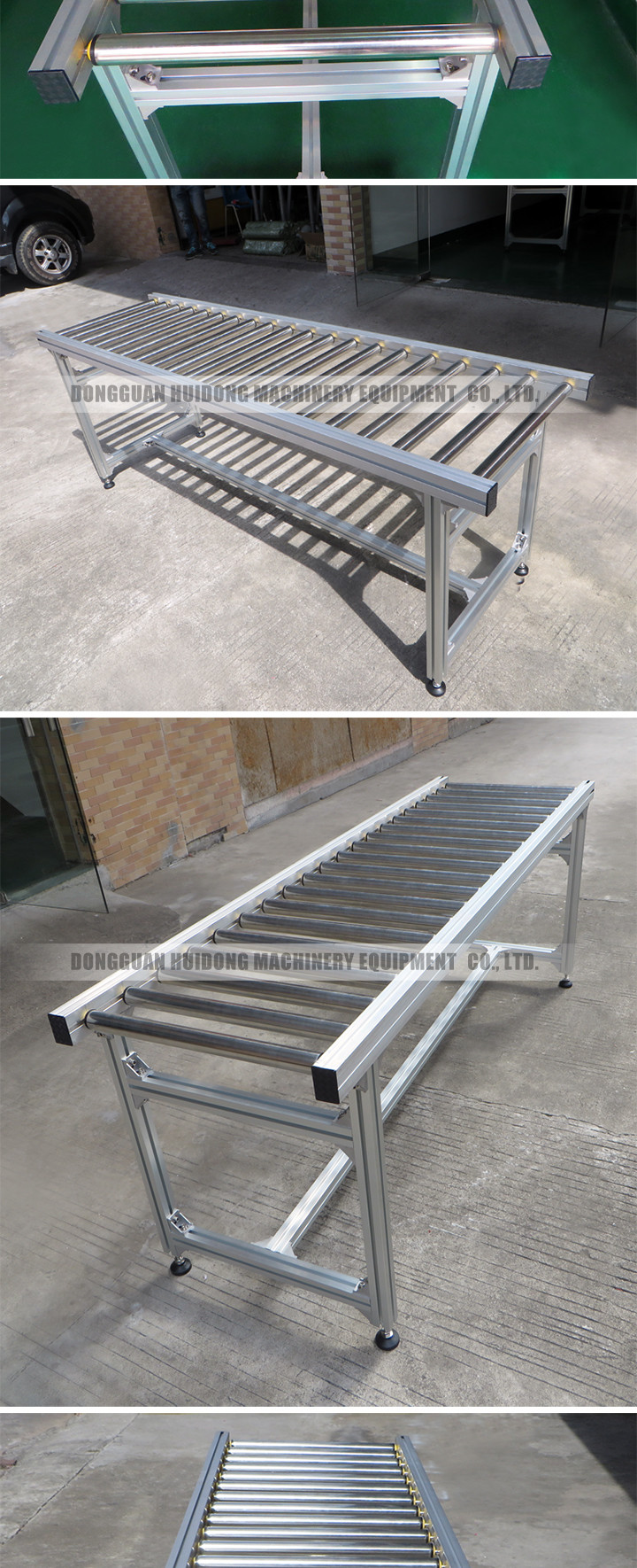 Manual Unloading Mini Roller Conveyor Fire Resistant For Transportation