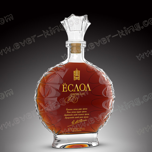 SGS Oval 500ml High Flint Whiskey Glass Bottle