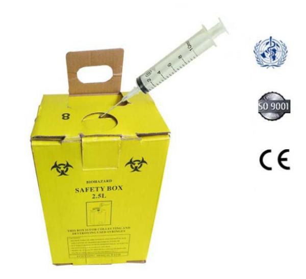 2.5L Safety box, Disposable Medical Cardboard Safety Box, Safety Box For Syringe