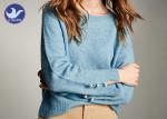 Social Audit Sweater Supplier Womens Knit Pullover Sweater Cuff Slit Pearl
