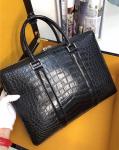 Authentic Crocodile Belly Skin Businessmen Large Laptop Briefcase Genuine Exotic