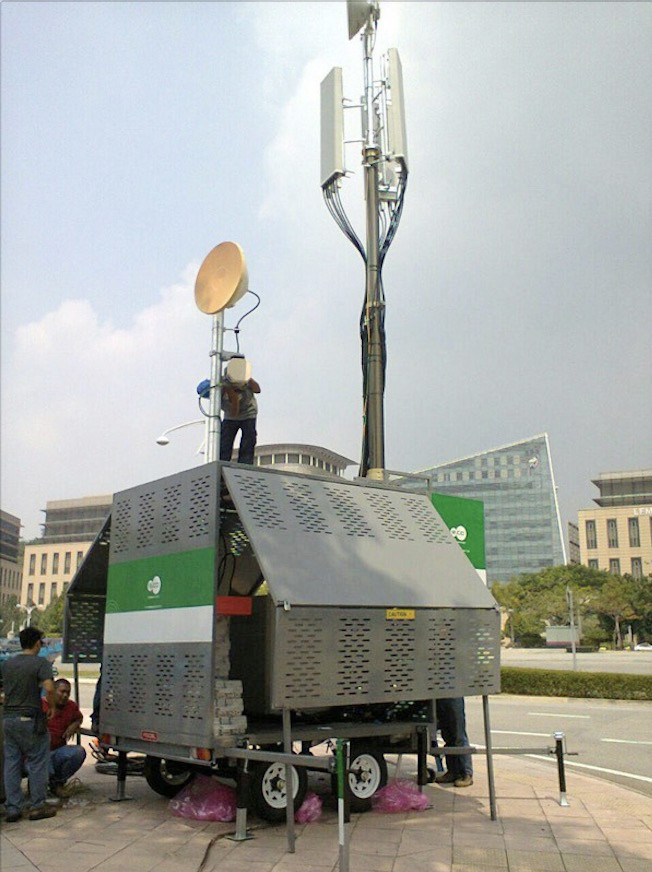 25m lockable pneumatic telescopic mast 150kg payloads NR3900-25000-150L for mobile telecom antenna broadcasting