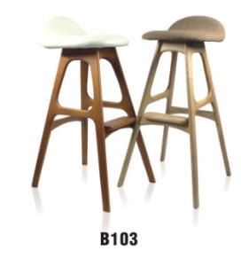 Quality North Europe style wood bar stool with cushion seat wholesale