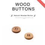 20L 4 Hole Natural Wooden Buttons