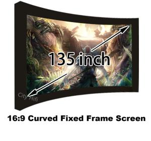 Quality Home Theater Curved Screen 135 Inch 16:9 Format DIY Wall Mounted Projector Screen wholesale