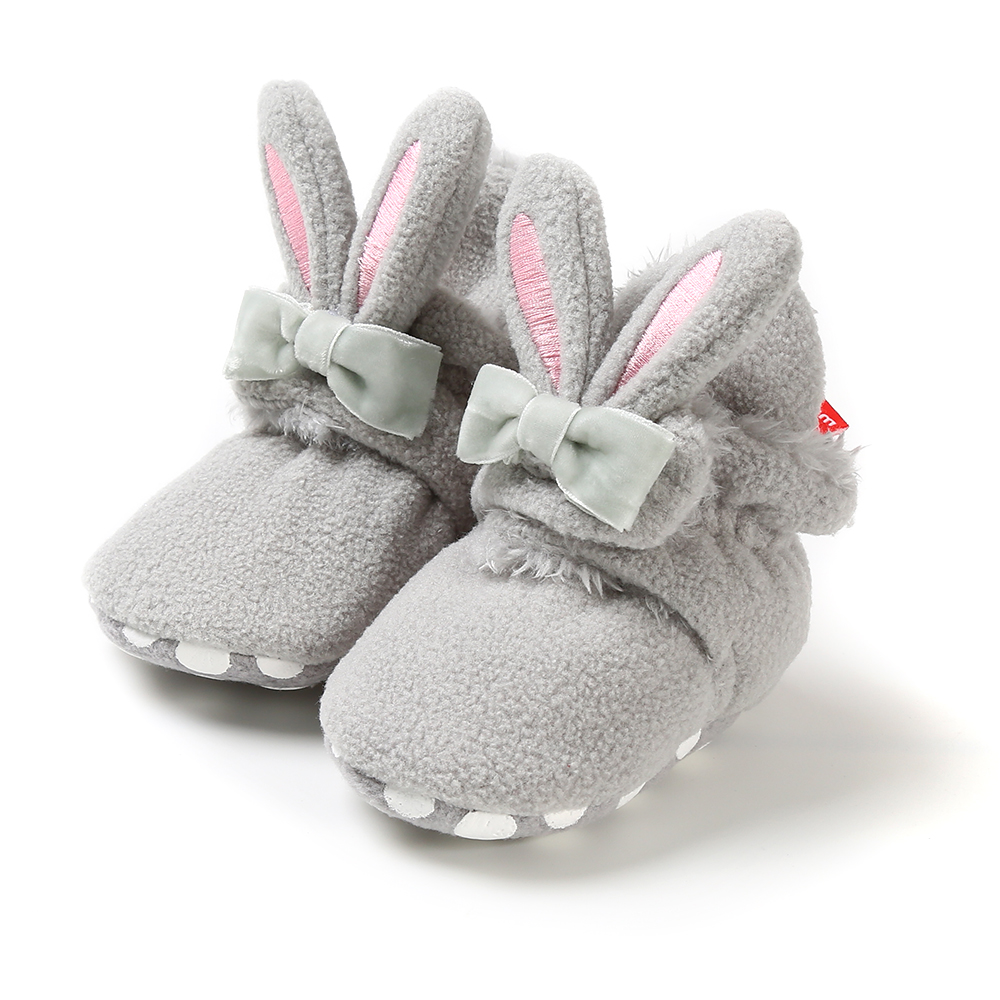 Fancy 2019 winter Flannel warm cute rabbit infant girl crib socks baby booties