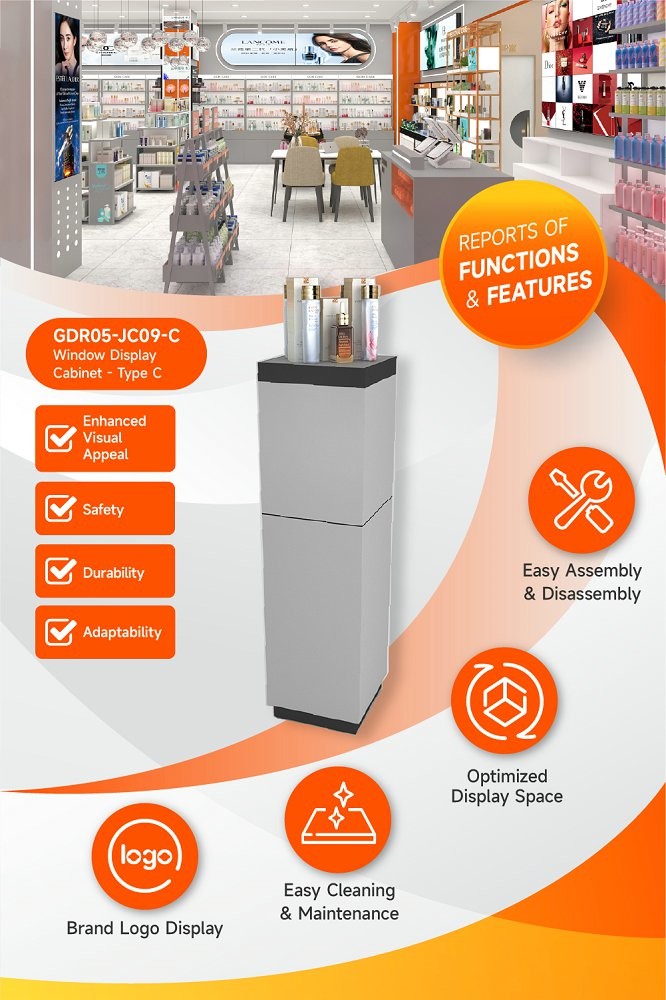 GDR05-JC09-C Retail Display Rack with Black Edge Banding and Optimized Display Space for Fashion Boutique