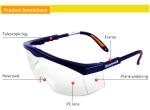 38g Dustproof Industrial Safety Medical Goggles Clear PC Protective For Gas