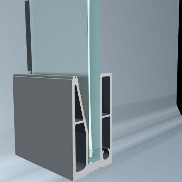 W45*H80mm Aluminum U Base Channel for Glass Pool Fencing in Stair Railings /