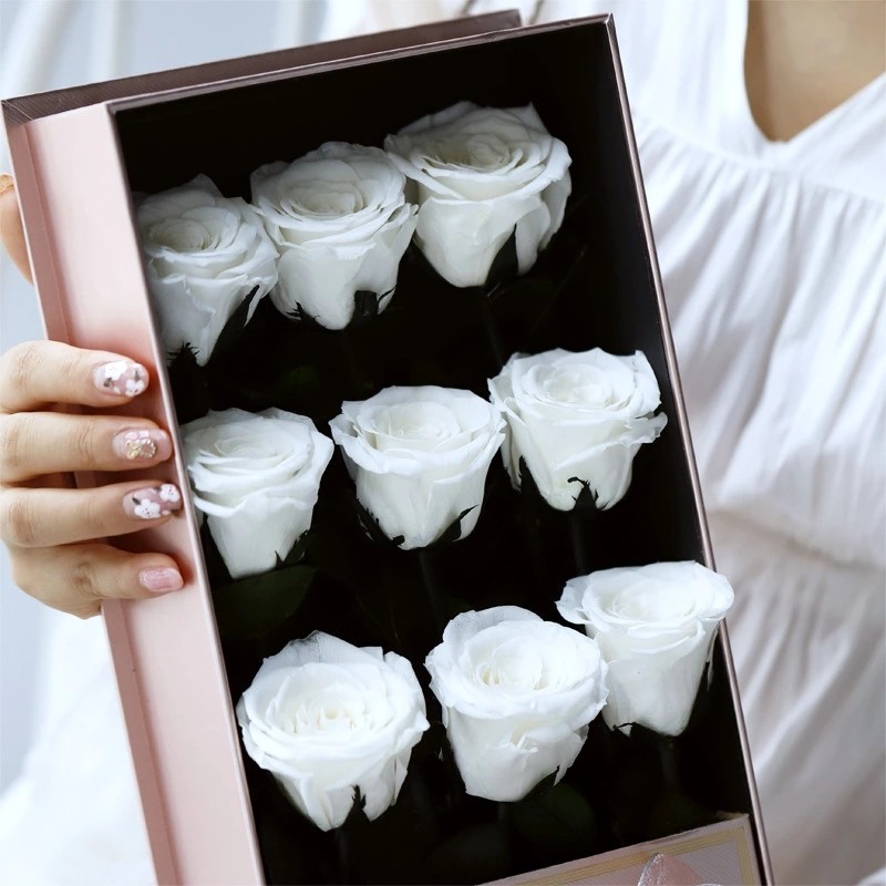 christmas ornaments long stem real touch natural flowers preserved roses