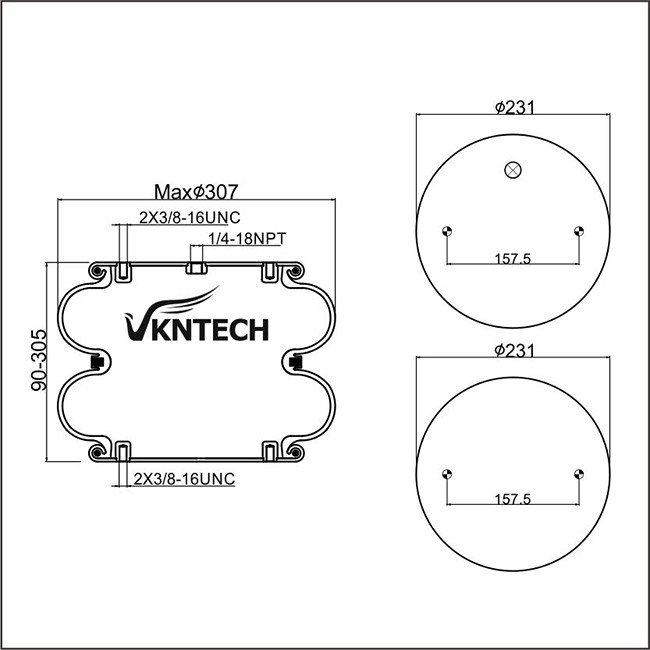 Double Convoluted Air Spring Air Suspension 2B12-313/ FD330-22 364 W01-358-7405