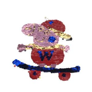 Quality Peppa Pig Sequin Embroidery Patches Logo Embossed , Deboesed 10-20CM wholesale